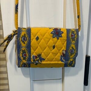 Vera Bradley Vintage 90’s Yellow Quilted Floral Crossbody Bag